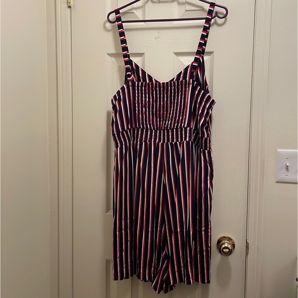 Torrid Short Striped Romper - Picture 2 of 6